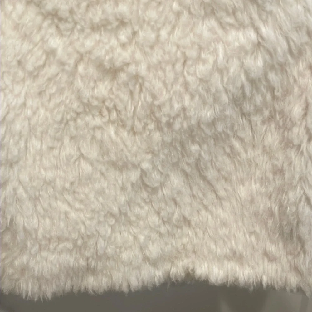 Gymboree Cream Faux Fur Jacket Elegant Open Front Design